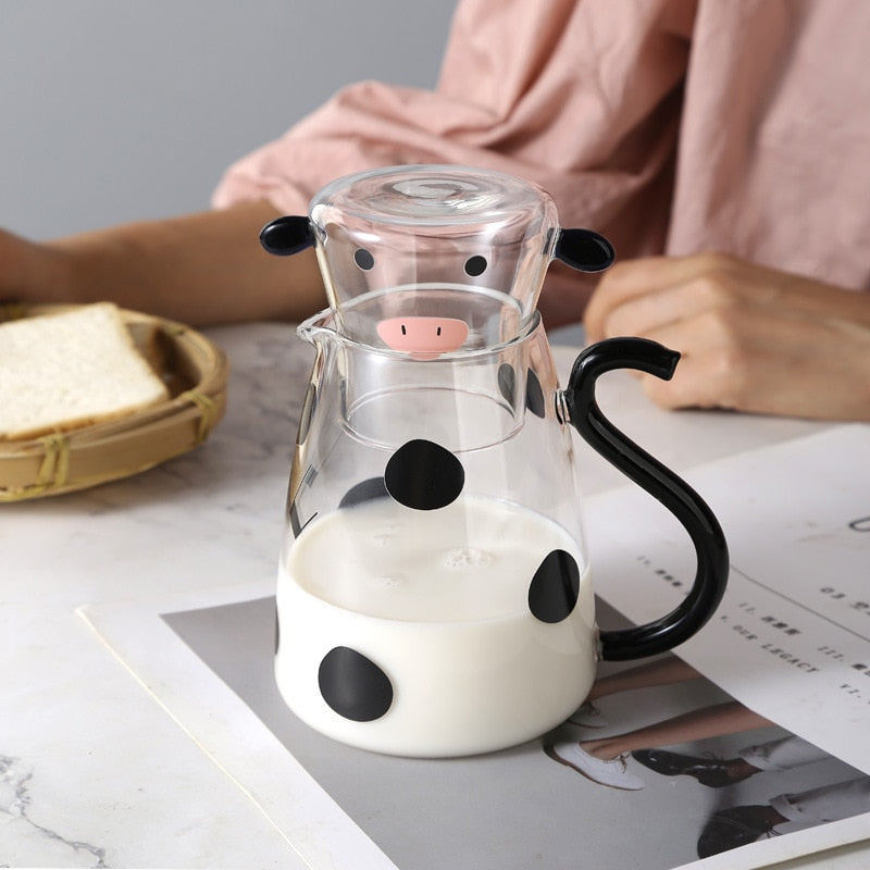 Cow Borosilicate Glass Kettle Set