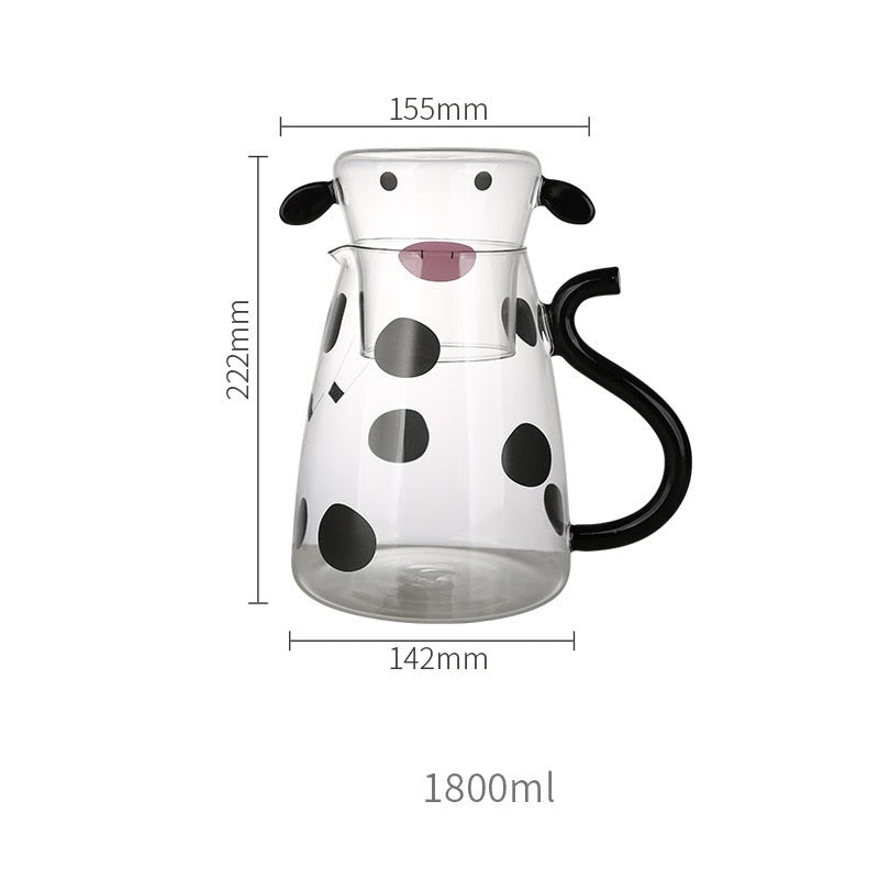 Cow Borosilicate Glass Kettle Set