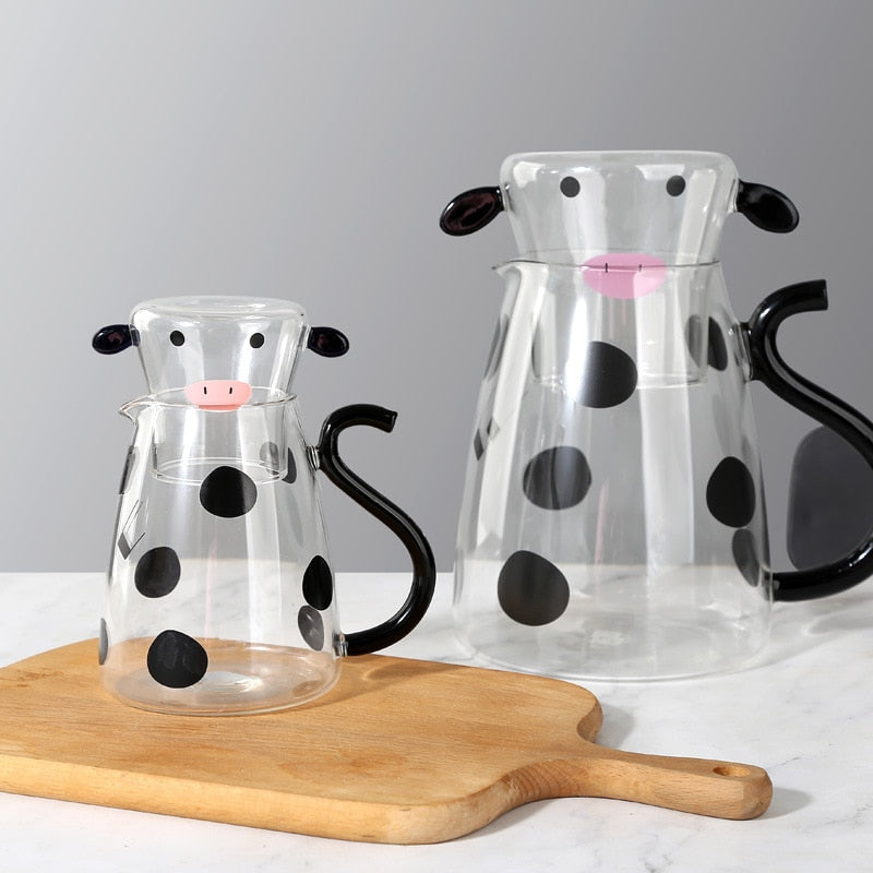 Cow Borosilicate Glass Kettle Set