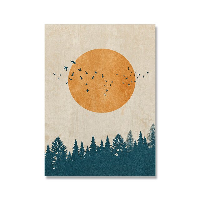 Abstract Sun & Moon Art Canvas