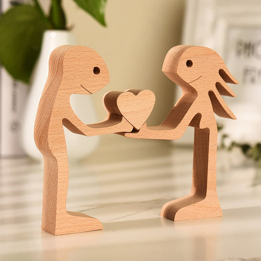 Couple's Wooden Statue