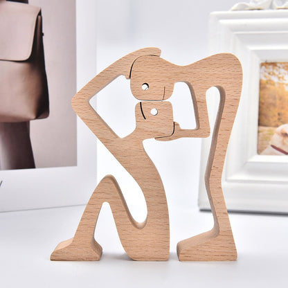 Couple's Wooden Statue