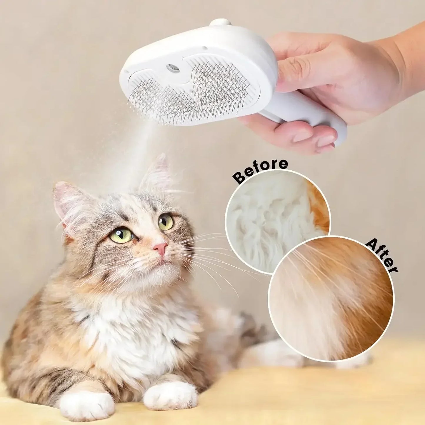 Steam Spray Pet Grooming Brush