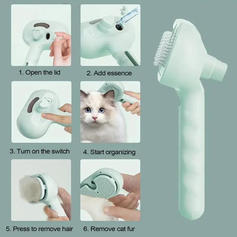 Steam Spray Pet Grooming Brush