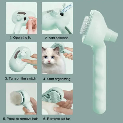 Steam Spray Pet Grooming Brush