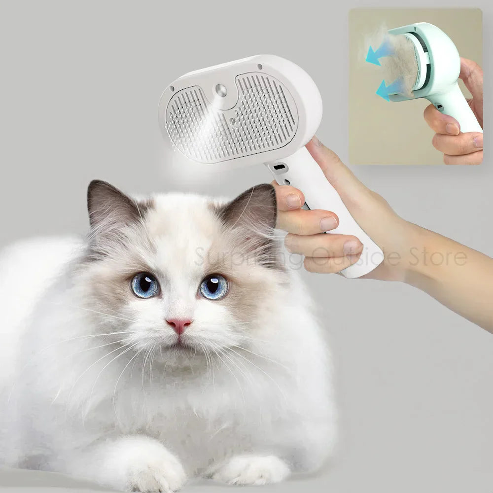 Steam Spray Pet Grooming Brush