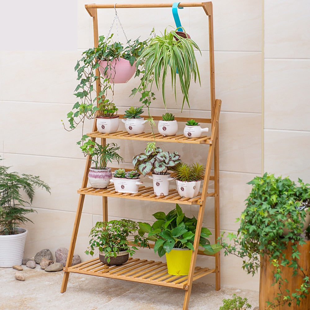 Hanging Plant Stand | Folding Flower Pot Organizer