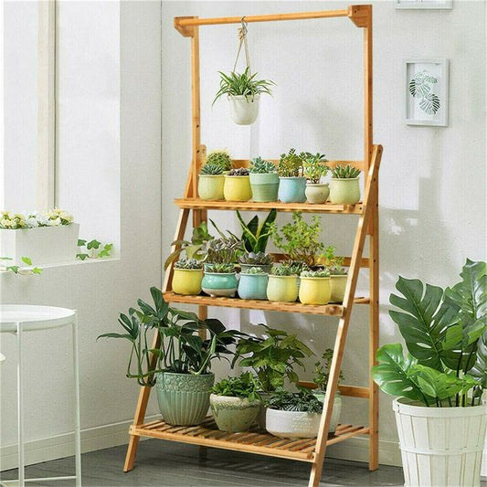 Hanging Plant Stand | Folding Flower Pot Organizer
