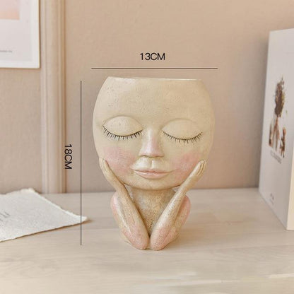 Lady Face Flowerpot Decoration