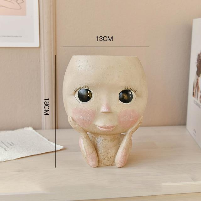 Lady Face Flowerpot Decoration